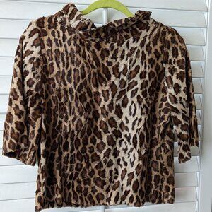 Trina Turk Faux Fur Boatneck top